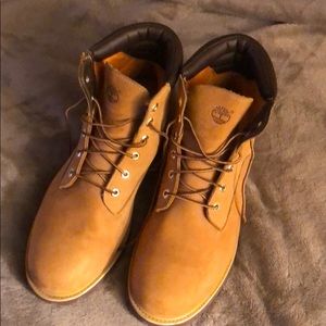 Timberland’s size 13. Worn once